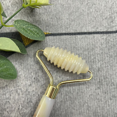 Kundenlogo 100% natürliches graues Achat Roller Jadeit Kristall Schönheitsbehälter Massage Stick Gesichtsgesundheitsmittel