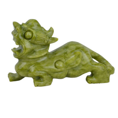 Grünes Handwerk Feng Shui Heimdekorationen Natürlicher Jade Polster Pixiu Ornamente Paar von 2 mit und Druckmethode Sonstiges