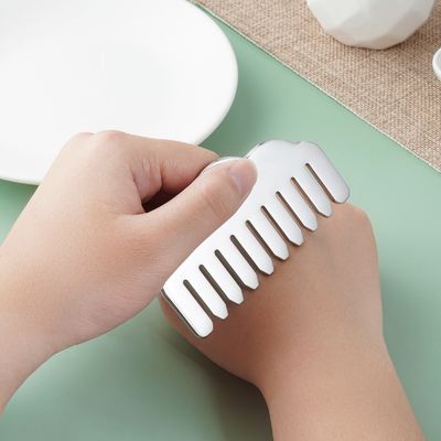 Edelstahl Gua Sha Haar Kamm Herzform Kopfhaut Massagetool für Kopfmassage Ausrüstung