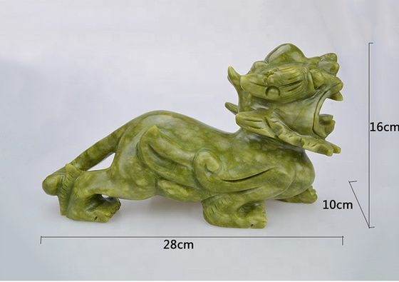 Grünes Handwerk Feng Shui Heimdekorationen Natürlicher Jade Polster Pixiu Ornamente Paar von 2 mit und Druckmethode Sonstiges