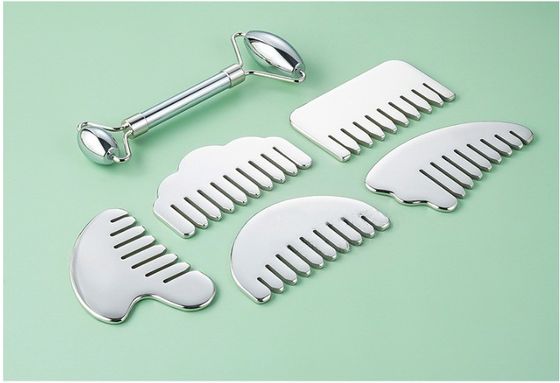 Edelstahl Gua Sha Haar Kamm Herzform Kopfhaut Massagetool für Kopfmassage Ausrüstung