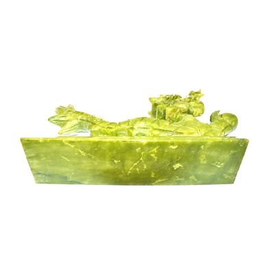Natürliche grüne chinesische Jade-Drachen in Feng Shui-Stil für Dekorationsstücke