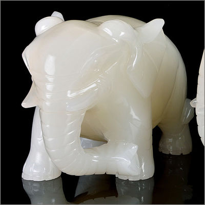 Regionalisches Merkmal Afrika Weiße Feng Shui-Jade-Elefantenstatue für Tierliebhaber