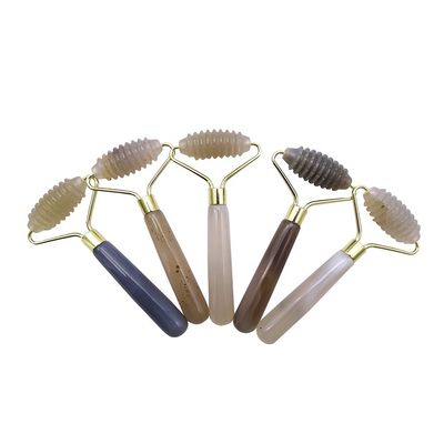 Massage Hammer Grau Agat Spiked Jade Roller für natürliche Anti-Aging Gesichtsmassage Therapie Augenbeutel Anti-Aging Massage Werkzeuge