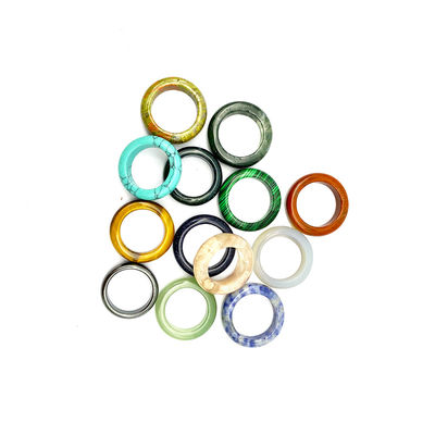 Natürlicher Entwurf Jade Ring Edelstein Agat Grün Aventurin Türkis Topaz Jade Portable Ringe usw. Thema Feng Shui