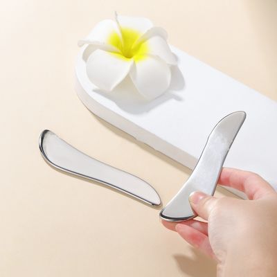 Edelstahl Gua Sha Platte 304 Metall S-förmige Gesichts- und Körpermassage Silber 205*47*4,5mm