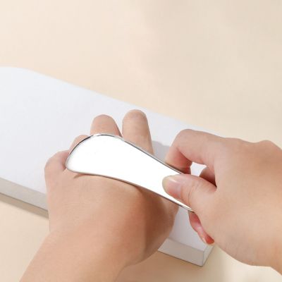 Edelstahl Gua Sha Platte 304 Metall S-förmige Gesichts- und Körpermassage Silber 205*47*4,5mm