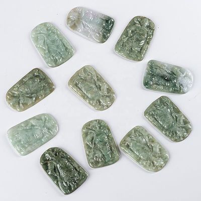 2024 Jadeit Guan Yin Anhänger der Barmherzigkeit Buddhismus Tapfere Truppen Halskette Mode Schmuck für Dame Gravur Schnitzerei Typ