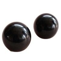 50mm geschnitzte natürliche schwarze Bian Stein Handkugel Massage Glatte Heilende Kristallkugel für Körpermassage und Heilung