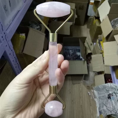 Anti-Aging Gesichtsrolle und Guasha Set echte 100% Jade-Rolle für Gesicht Massager reduziert Falten Rose Quarz Körpermassager