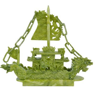 Regionale Besonderheit Fengshui Boot Chinesisch Jade geschnitzt Drachenboot Handwerk Technik geschnitzt