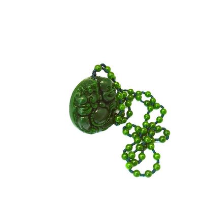 Kunstsammler Grüner Jade Buddha Guanyin Kristall Perlen Seilkette Anhänger Halskette für Männer Frauen