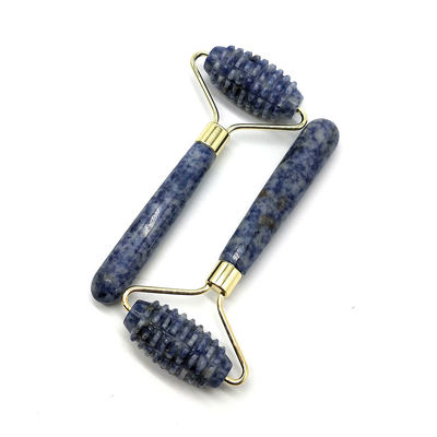 Blue Point Jasper Geräuschloser Gesichtsmasseur Natur Jade-Roller Masseur 128*58mm Funktion Gesicht nach oben Masseur Natur