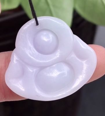 Grüner tragbarer, natürlicher Burma, lila geschnitzter Jadeit, Jade, lachender Buddha Anhänger für Frauen und Kinder, natürliche Farbe