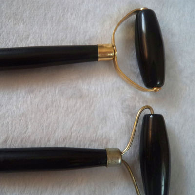 Gesichtsmassager Schwarzer Bian Stein Gua Sha Jade Gesichts Guasha Roller für natürliche Gesichtsverjüngungstherapie