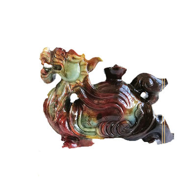 Hot 40cm Natürliche Jade Schnitzerei Drachen Schildkröte Statue Fein Feng Shui Stil für Dekoration
