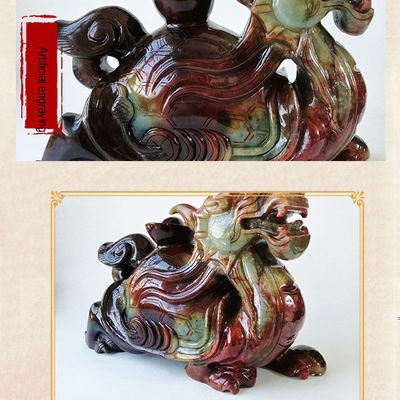 Hot 40cm Natürliche Jade Schnitzerei Drachen Schildkröte Statue Fein Feng Shui Stil für Dekoration