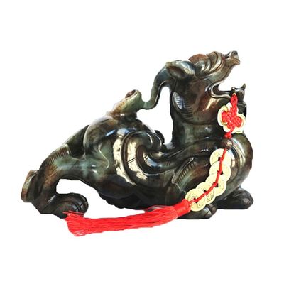 Quarz Kristall Jade Pixiu Grüne Statue für Zuhause Geschenk 20 cm Edelstein Feng Shui Gravur Figur geschnitzt Heimdekoration Liebe