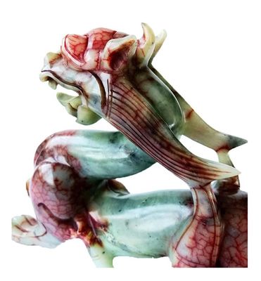Jade Pixiu Drachen Tierskulptur Handgefertigte geschnitzte grüne Statue für individuelle Form Hausgeschenk Festival Büro Dekoration