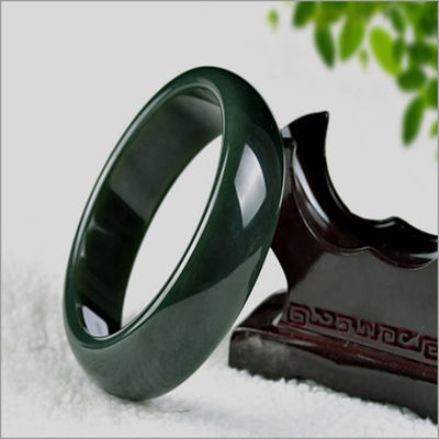 Handgefertigt Hetische Jade Nephrit Grünes Armband Armband im Volkstümlichen Stil 54-65mm mit einzigartigem Naturdesign