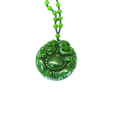 Kunstsammler Grüner Jade Buddha Guanyin Kristall Perlen Seilkette Anhänger Halskette für Männer Frauen