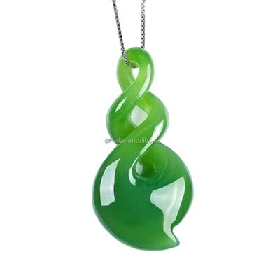 Kristallsteine Grün HETIAN Nephrit geschnitzte Halskette Liebhaber Jade Schmuck PORTABLE Design 100% Natur Charme Anhänger für Männern