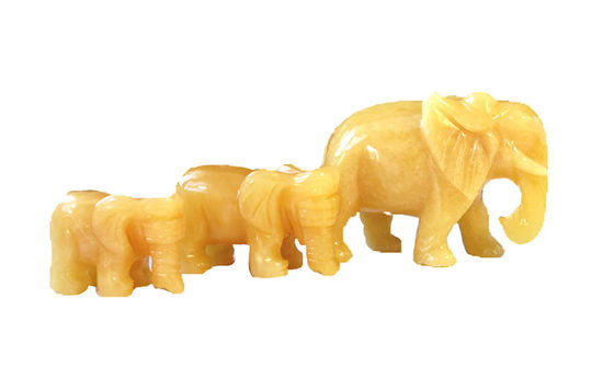 18 cm handgeschnitzte Topaz-Elefanten-Standbild aus Stein Kristallfigur für die Wohnkultur