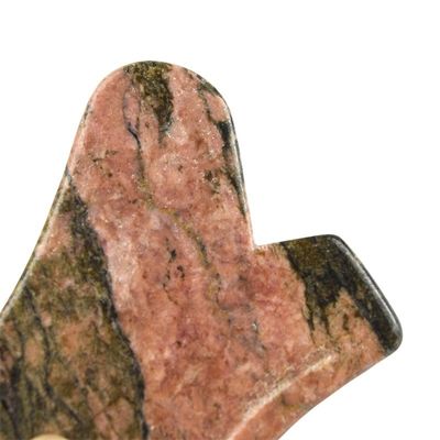 Handmassager Naturrhodonit Jaspischer Stein Gua Sha Schraubbrett Guasha Gesichtsschönheit Körpermassage Werkzeug Hautpflege Entspannung