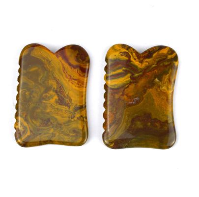 Massager Custom Logo Mookaite Körpermassage Werkzeuge für Schönheit Guasha Stein Schrott für Gesichtslifting und Lymphdrainage