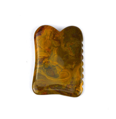 Massager Custom Logo Mookaite Körpermassage Werkzeuge für Schönheit Guasha Stein Schrott für Gesichtslifting und Lymphdrainage
