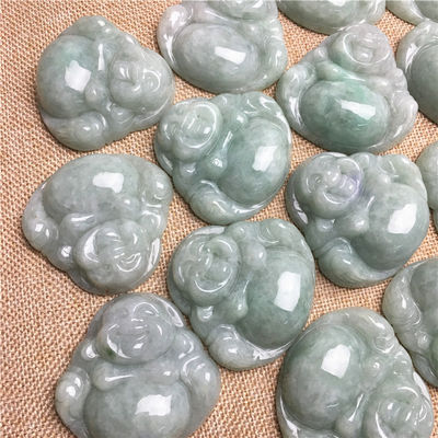 Kunst Sammler High Class Jade Buddha geschnitzt Jadeit Buddha Anhänger für Halskette Thema