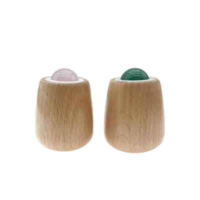 Anpassbarer Jade-Massage-Ball Holzgriff Jade-Roller für Körpermassage und Hals/Gesicht Gua Sha Stressentlastungswerkzeug