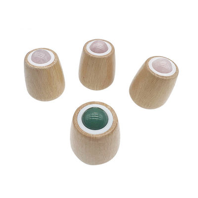 Anpassbarer Jade-Massage-Ball Holzgriff Jade-Roller für Körpermassage und Hals/Gesicht Gua Sha Stressentlastungswerkzeug