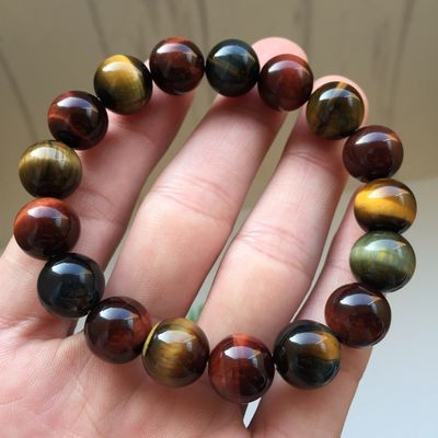 Natürliche Tiger-Auge-Stein-Armband Farbiges exotisches Modeaccessoire für Männer und Frauen-Liebhaber