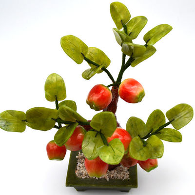 Gravurtechnik beliebte chinesische handgefertigte Kristallbäume Kristall Apfelbaum Jade Blumen Baum