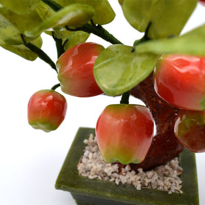Gravurtechnik beliebte chinesische handgefertigte Kristallbäume Kristall Apfelbaum Jade Blumen Baum