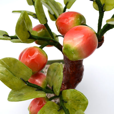 Gravurtechnik beliebte chinesische handgefertigte Kristallbäume Kristall Apfelbaum Jade Blumen Baum