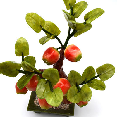 Gravurtechnik beliebte chinesische handgefertigte Kristallbäume Kristall Apfelbaum Jade Blumen Baum