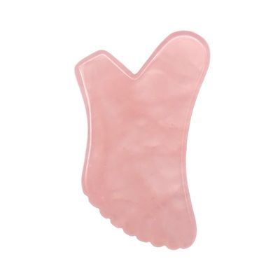 Custom Logo Natur Rose Quarz Gua Sha Körpermassage Werkzeug für Selbst Hautpflege und Gesichtsgesundheit