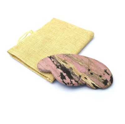 Mehrfunktionales Gesichtsmassagegerät aus rosa Rhodonit-Jade-Guasha für Gesundheitsversorgung und persönliche Gesundheit