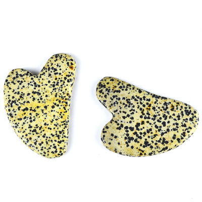 Customized Logo Availabled 2024 Trending Herz geformte Dalmatiner Stein Guasha Massagetool für Körper-Gesundheitsmassage