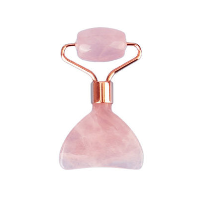 Mini Rose Quarz Jade Roller Augen Hautpflege Gua Sha Board Multifunktionales Gesichtsschönheitsgerät innerhalb von 90 Zeichen