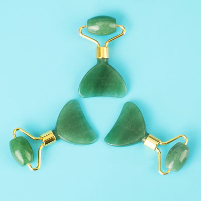 Mini Rose Quarz Jade Roller Augen Hautpflege Gua Sha Board Multifunktionales Gesichtsschönheitsgerät innerhalb von 90 Zeichen