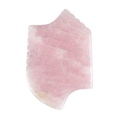 2024 Rose Quarz Gua Sha Massagegerät mit Zähnen Natürliche Kristallhaut Schönheitsmassager Gesichtslifting Anti-Aging Rosa Logo