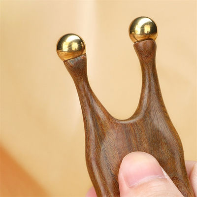 Reines Kupfer Sandelholz Gua Sha Massagetool zur Stimulation von Gesichts- und Augenakupunkten