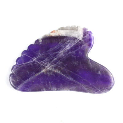 2024 Trending Massagetools Herzform Natürlicher Amethyst Gua Sha Mit Zähnen Custom Logo Guasha Körper Selbst Hautpflege