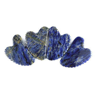 Gesichtslifting-Werkzeug Herzform Natur Sodalite Gua Sha Stein für Selbstpflege und Körperentspannung