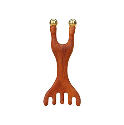Roter Hirsch Geweihform Kupfer Kopfhaut Meridian Massager Kopf Gua Sha Massage Kamm für die Kontur und das Anheben der Gesichtszüge