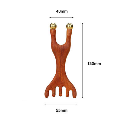 Roter Hirsch Geweihform Kupfer Kopfhaut Meridian Massager Kopf Gua Sha Massage Kamm für die Kontur und das Anheben der Gesichtszüge