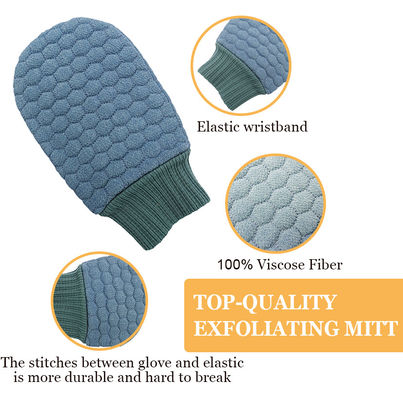 Tiefreinigungshandschuhe mit benutzerdefiniertem Logo für die Exfoliation von totem Leder und für das Körperspülen